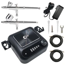 OPHIR Airbrush Kit, Air brush Kit with Air Compressor for Model Nail Cake DIY