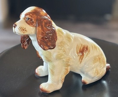 Vintage Wales Cocker Springer Spaniel Figurine Ceramic Figure 5 1/2'' Tall Japan