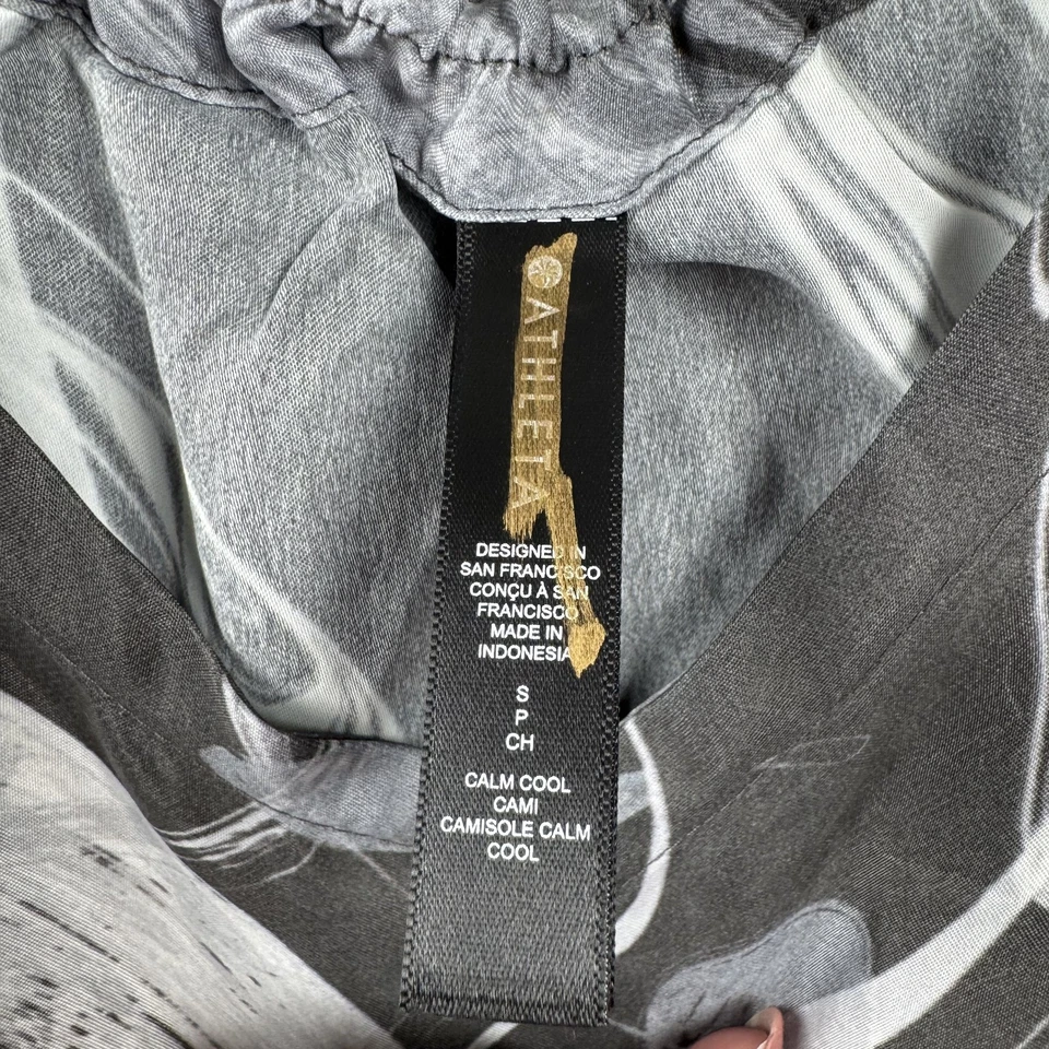 Camiseta sin mangas Athleta Calm Cool Cami para mujer pequeña negra gris mármol Cupro ajustable Foto 2 de 4