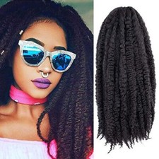 18" Afro Kinky Curly Marley Twist Braids Afro Curls Crochet Braid Hair Extension