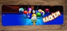 a 4x12 Rack Em Pool Billiards Metal Wall Sign Sports Bar Poster