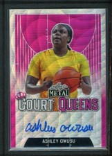 2022 ASHLEY OWUSU 10/20 AUTO LEAF METAL COURT QUEENS WAVE PINK REFRACTOR