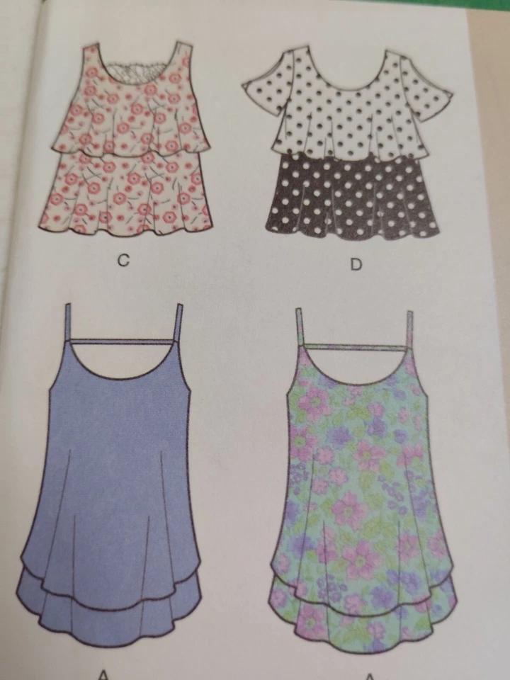 Tank Top Wrap Shirt 4 6 8 10 12 Simplicity 1424 Sewing Pattern UC Tiered Slouch - Image 3 of 4