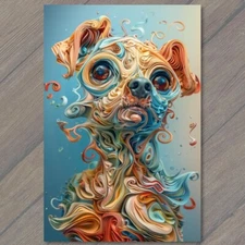 Art Print Dog Surrealism Creepy Crazy Bright Colors Weird Strange Wild Unusual