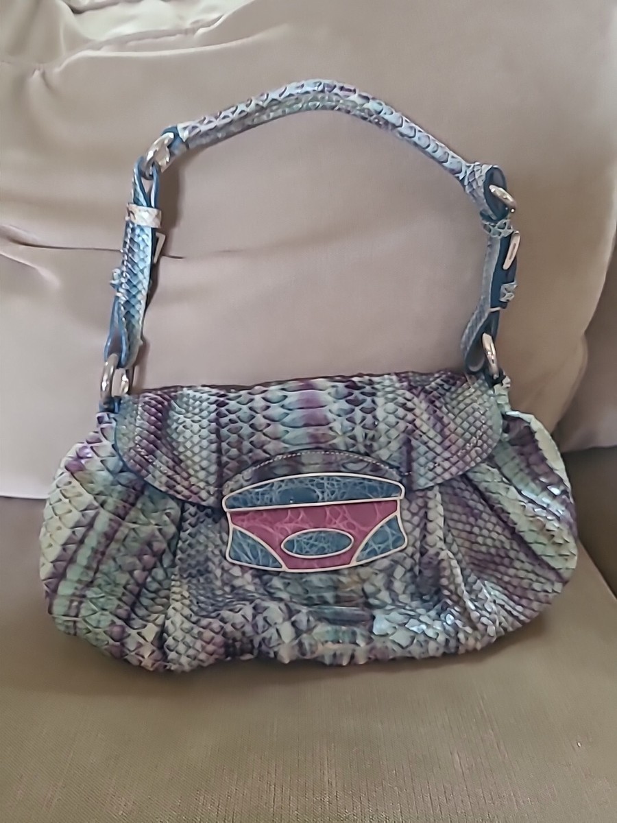 Prada Limited Edition Purple Blue Green Python Leather Small Prada Limited Edition Purple Blue Green Python Leather Small