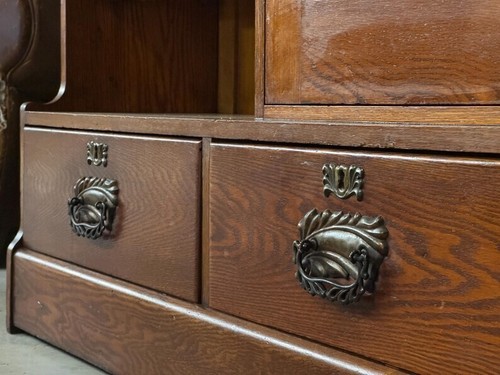 Antique Dressing Cabinet, Antique Chifferobe, Oak Side By Side Wardrobe Cabinet - Picture 5 of 10
