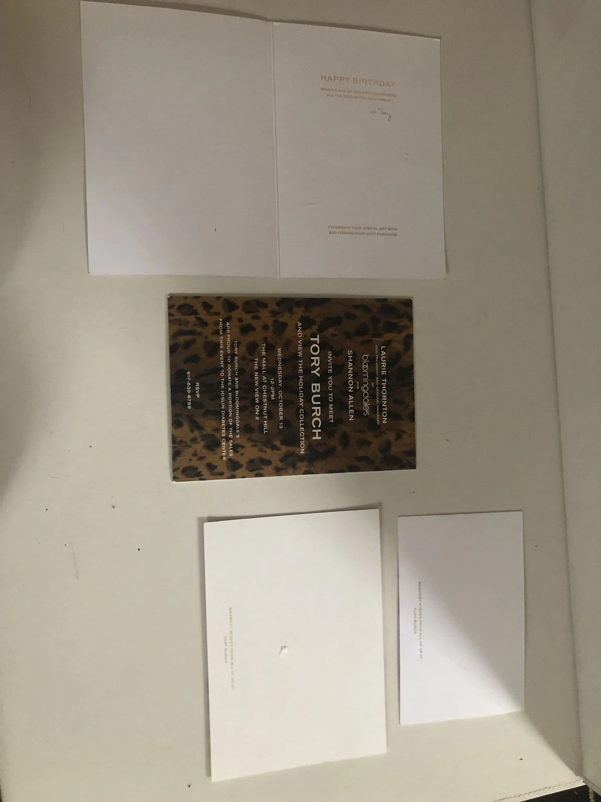 Set 4 carte Tory Burch arte da parete vanità spogliatoio artigianato senza cornice regalo fai da te