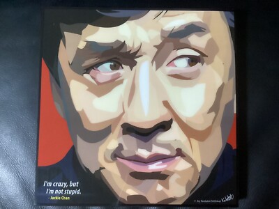 Bild POP ART Jackie Chan Rush Hour, Kung Fu Poster im Holzrahmen 25x25cm NEU