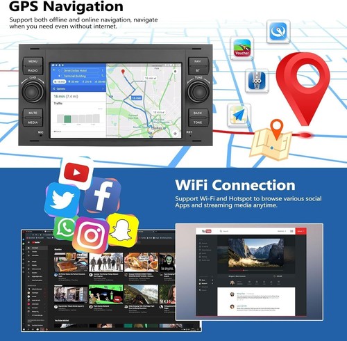 64GB Android 13 For Ford Fiesta 2006-2008 Apple CarPlay Car Stereo BT GPS Radio - Picture 8 of 18