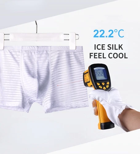 Herren Eis Seide Höschen Netz Unterwäsche nahtlos Boxershorts atmungsaktiv ultradünn - Bild 4 von 18