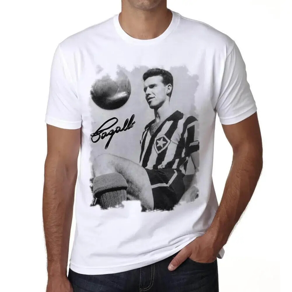 Camiseta Estampada para Hombre Mario Zagallo T-shirt Vintage Manga Corta Regalo