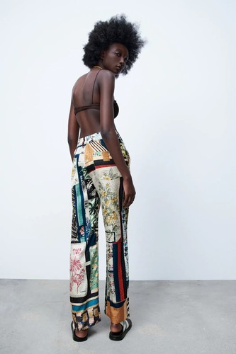 ZARA WOMAN PATCHWORK PANTS LIMITED EDITION 2756/128 (MATCHING KIMONO  AVAILABLE) | eBay