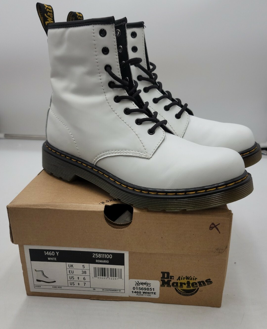 ignorance Persistent lever Dr. Martens 1460 Youth Romario White Boots Boys 6 Girls/Women's 7 (25811100) | eBay ignorance Persistent lever Dr. Martens 1460 Youth Romario White Boots Boys 6 Girls/Women's 7 (25811100) | eBay