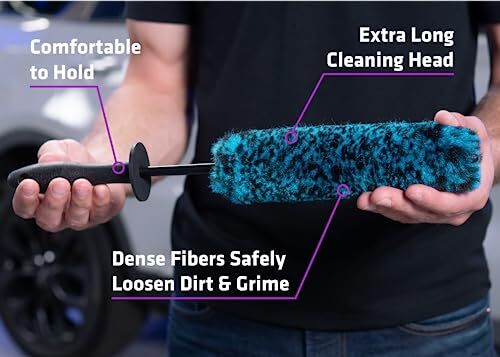 VIKING Wheel Brush, Wheel Cleaner and Barrel Brush, Teal, 16 inch