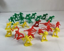 Assorted Large lot of VTG plastic Tim Mee  Indian warriors and Cowboys