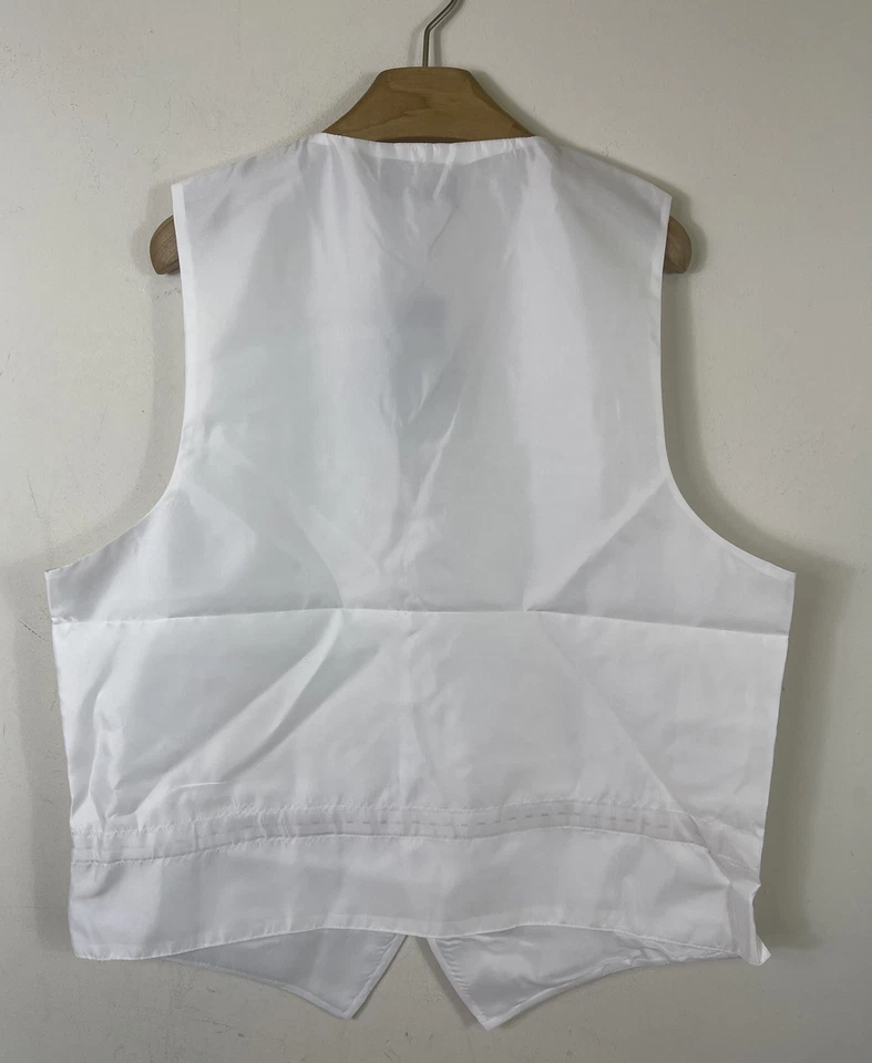 Neil Allyn Men’s Vest 5 Button White Mens Waistcoat Full Back Satin $35 NWT - Image 2 of 4