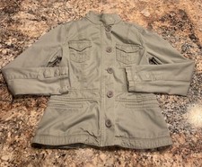 DKNY Jeans Jacket Size S Khaki Denim Logo Casual Wear