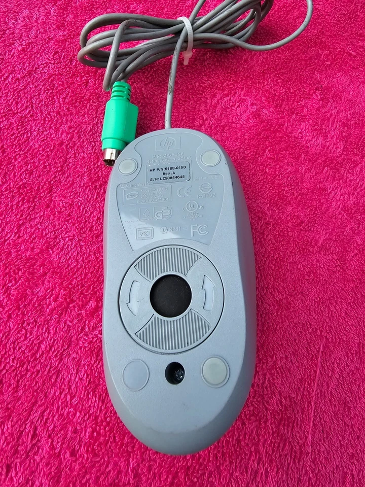 HP Computer PC Mouse Model M-SBJ96 Ball Wheel Mouse - Gray - Image 4 of 4