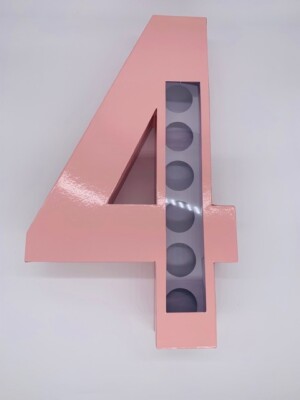 Cupcake Number Box (4) - Color: Pink