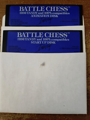 Battle Chess IBM Tandy PC Game Interplay Floppy 5.25'' 1990 Vintage