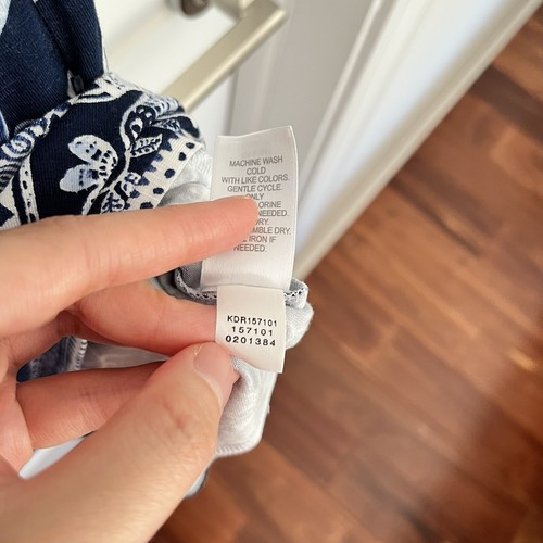 Vestido J.Jill XS Azul Estampado Floral Hombro Descubierto Volantes Suave Líquido Tejido Solero - Imagen 7 de 12