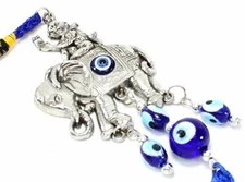 Blue Evil Eye Elephant Monkey Wall& Car Hanging Amulet Protection Blessing Decor