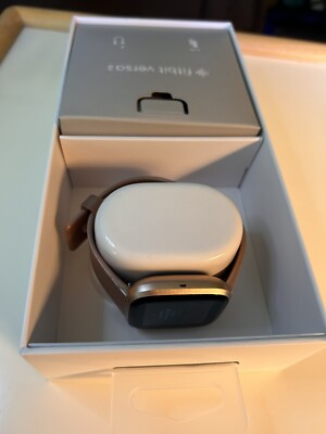Fitbit Versa 2 Fitness Watch Tracker Rose Gold w/ Box Charger & Extra Bands