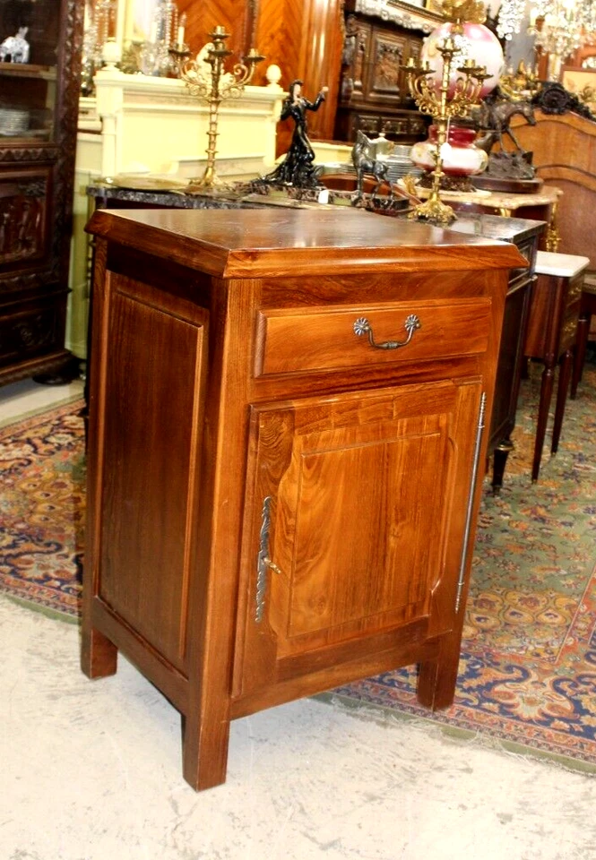 Французский антикварный каштановый шкаф | 1 дверь 1 ящик тумбочка для хранения - Изображение 3 из 4