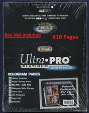 10 NEW Ultra Pro 4 Pocket Pages Platinum Series, Cards, Photos 3-1/2 X 5-1/4