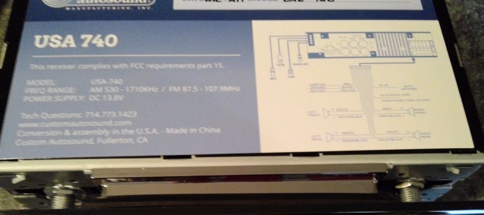 NEW USA 740 1966 67 Oldsmobile Cutlass AM/FM Radio Bluetooth W/Mic USB AUX IPOD  - Image 3 of 4