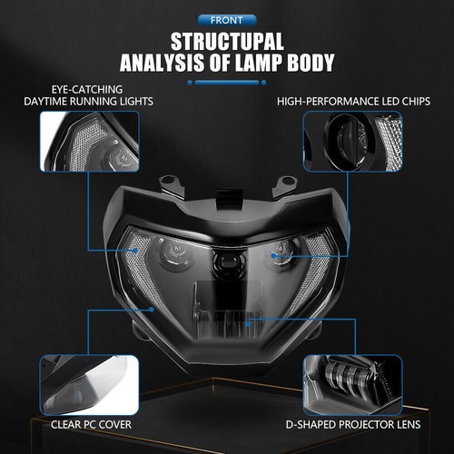 LED Headlight w/ Turn Signal DRL Lamp For Yamaha MT07 MT 07 MT-07 2018 2019 2020 - Picture 10 of 15