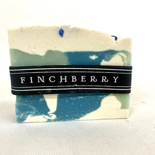 Finchberry Bar Soap "Fresh & Clean" Jasmine, lemon, etc 4oz blue