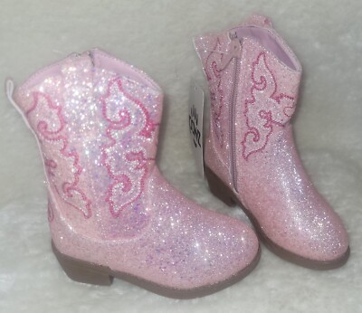 Cowboy Boots Todder Little KIDS Toddler Size US 7 Blush Sparkle Glitter By Pawz