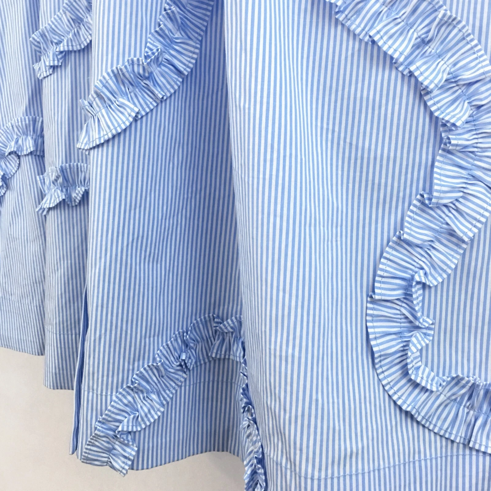 Camicia midi Kate Spade x Target Ribbon manica corta blu gessato XL 16