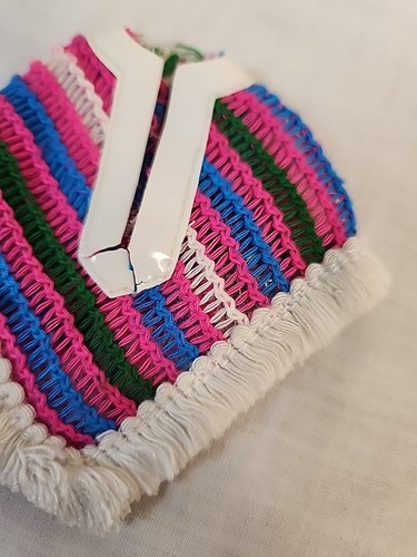 Vintage Barbie Francie Pancho Poncho Bravo Pink blue Green Knit Fringe - Picture 4 of 6