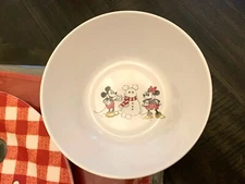 Disney Mickey Mouse Pottery Barn Holiday Bowl School Christmas gift snowman ,
