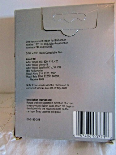Nu-Kote B193 IBM Actionwriter Adler Royal Sat III Typewriter Ribbon - Bild 2 von 8
