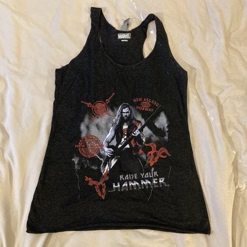 Marvel Thor Mens Charcoal Black SMALL Tank Top T-Shirt New Asgard Norway - Picture 6 of 11