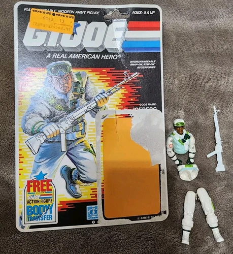 Vintage G.I.Joe Iceberg Full Uncut File Card + Parts