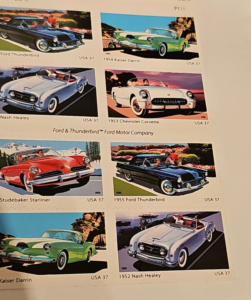 Estate Find - 50s SPORTY CARS...BOOKLET...PANE OF 20 (37c) STAMPS - Image 4 of 4