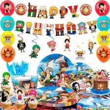 One Piece Birthday Party Supplies,Luffy One Piece Party Decorations Balloons Cup