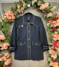 Dialogue Jacket Womens Size Medium Blue Singl...