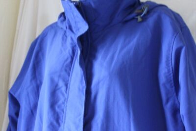 Lands End 1X 20 22 Fleece Lined Outrigger Rain Wind Hooded Jacket