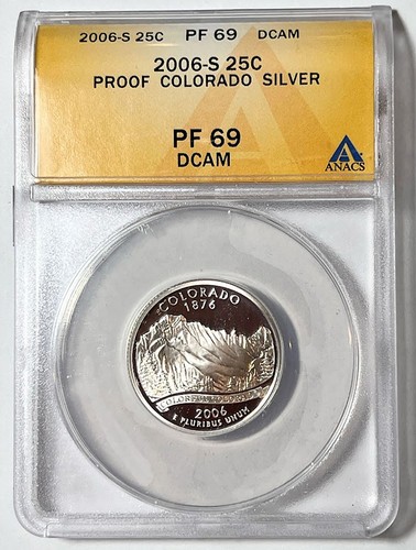 2006-S silver COLORADO State Quarter, ANACS PROOF-69 DEEP CAMEO