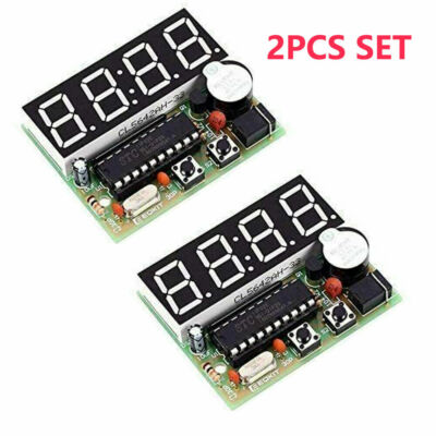 2X C51 4 Bits Digital Electronic Clock LED Production Suite DIY Kits Module Kit