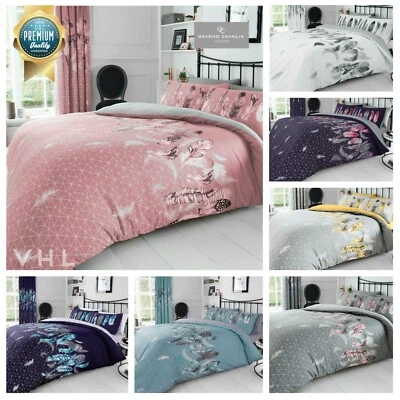 GAVENO CAVAILIA® Printed Feathers Duvet Cover Quilt Bedding Set & Pillowcases Single Double King