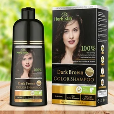 500 ML NATURAL LONG-LASTING HAIR COLOR PERMANENT HAIR COLOR SHAMPOO DARK BROWN