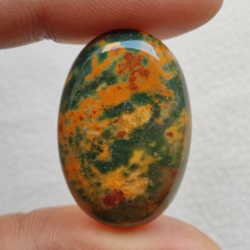 Rare multi color bloodstone cabochon healing mineral stone for jewelry R12985 AU - Foto 4 di 5