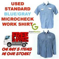 Used Work Shirts Cintas, Redkap, Unifirst, G&K Blue/Gray Microcheck