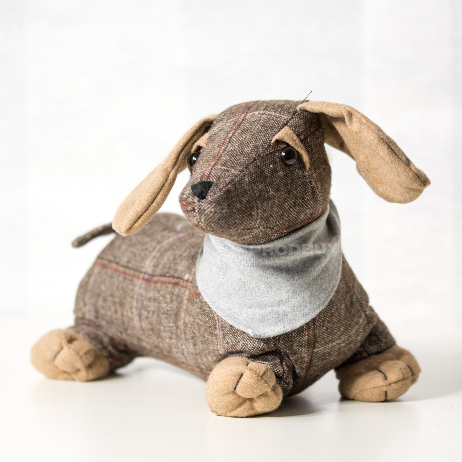 Tartan Dachshund Sausage Dog Door Stop Weighted Fabric Stopper Animal